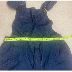 Wide Leg Dungarees With Buckled Straps, Soft Denim