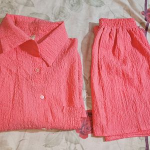 Woman Co-ord Set Shirt With Shorts