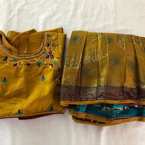 Mustard Yellow Embroided Lehanga Set(Girl’s)