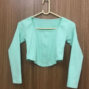 Mint Green V Core Line Top