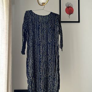 A navy blue daily use soft kurta