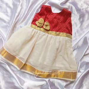 New Baby Frock  Cotton For Onam Base