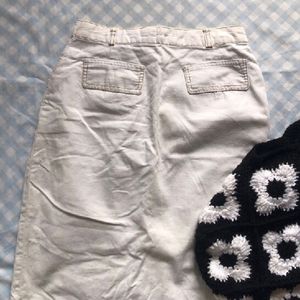 white Denim Skirt