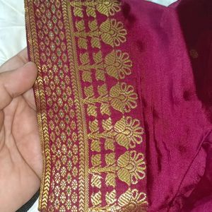 Beautiful Golden Zari Semi Silk Blouse