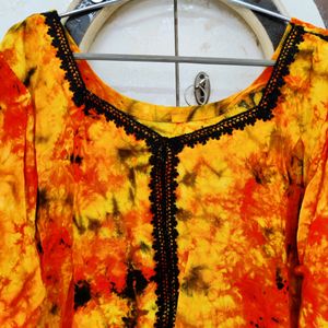 Tie Dye Lace Kurti