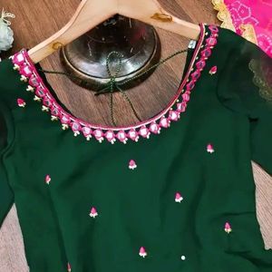 Fancy Georgette Kurti With Dupatta For Women