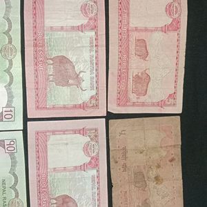 Old Nepali Currency-10rs & 5rs Note (Set Of 8)