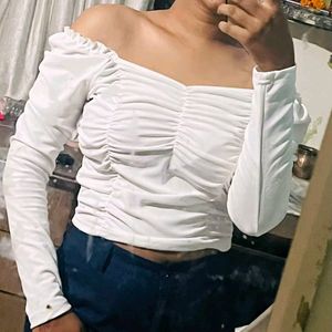 Fancy White Off shoulder Top