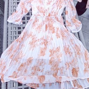 Floral Chiffon Midi Dress