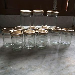 Glass Jar With Golden Lid