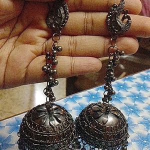 Oxidize Jhumka earrings.