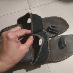 Heavily Used Denim Heels