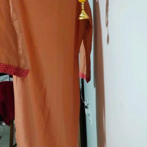 Orange And White Kurti