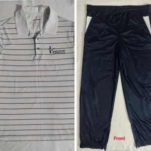 Blue Track Pant With White T Shirt