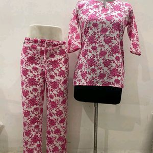 Printed Co - ord Set (100 %cotton)