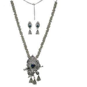 Metal Radha Krishna Flute Necklace For Women