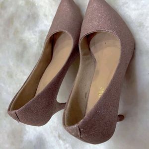 Golden Sparkle Heels Night Party Wear