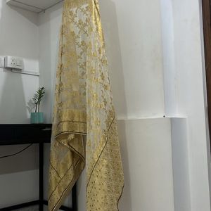 pure banarsi chiffon cutdana stones dupatta