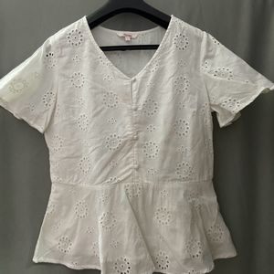 White Embroidered Top