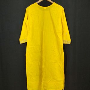 Women Yellow Kurti With Dupatta