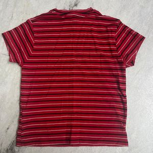 westside red striped fitted crop top