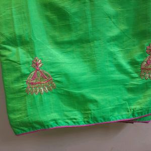 Green Jumkha Saree