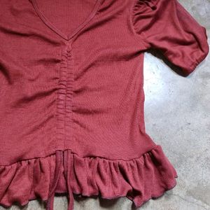 "NEW" Brown Peplum Top