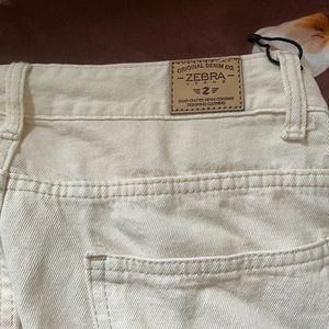 Baggy Jeans In Beige Color