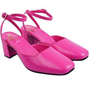 Pink Block Pumps