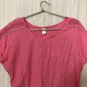 Round-Neck Top Lace Insets