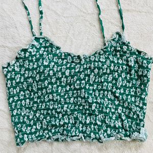 Women Sea Green Floral Top