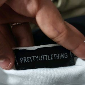 PRETTYLITTLETHINGS SEXY OFF WHITE CROP TOP