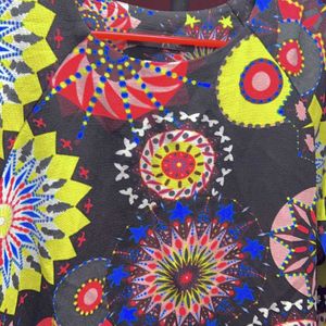 Korean Multi Print Top Free Size