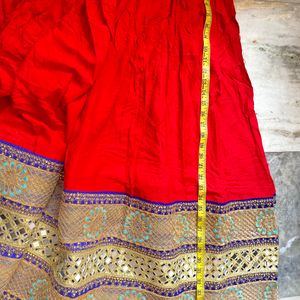 Women’s Red Green Navratri Chaniya Choli With Read