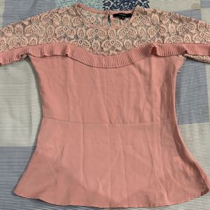 Ruffled Sleeves pink top