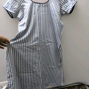 Blue And White Striped Kurti