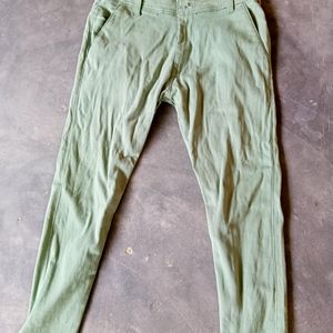 Green Slim Fit For Men Pant