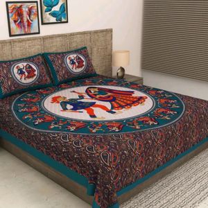 Jaipuri Printed Bedsheet Pack Of 2 Double Bed