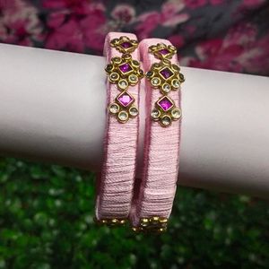 Silk Thread Bangles (Set Of 2)