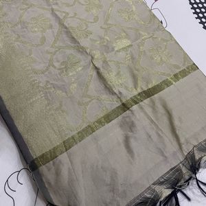 Silk Dupatta With Black Border