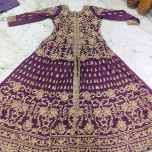 So Nice Purple Colour Gown And Lehenga