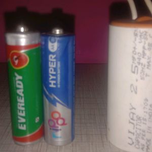 Combo Set Of 1 Fan Capacitor & 2 AA Battery Cell