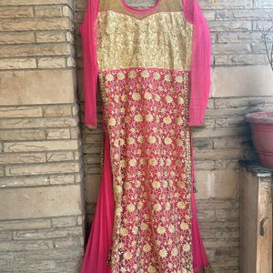 Heavy Work Anarkali Suit With Dupatta And Pajami