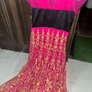 Neww Fuchsia Pink Ethnic Gown With Duppata