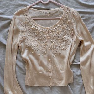 beige cardigan