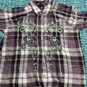 Pure Cotton Shirt Embroidered And 38 To 42 Bust