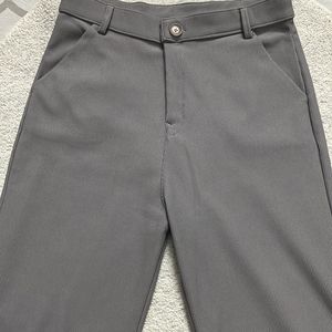 Grey Straight Formal Pants