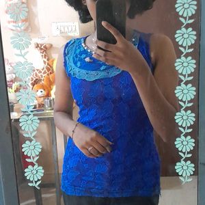 Royal Blue Netted Top