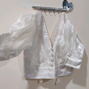 Beautiful Satin Blouse with Buttons