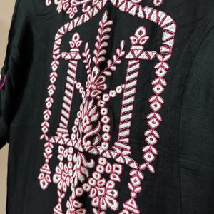 Embroidered Black Kurta